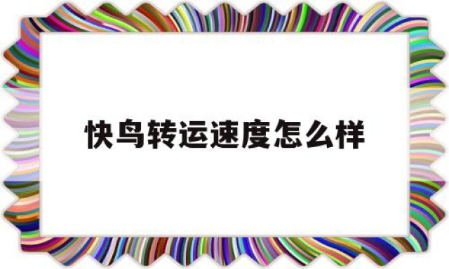 关于快鸟转运速度怎么样的信息