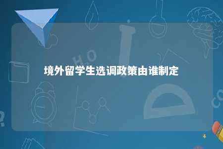 境外留学生选调政策由谁制定